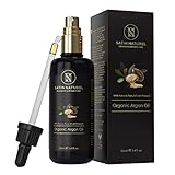 L’Olio di Argan BIOLOGICO Vegano - Spremuto a Freddo - Flacone in Vetro Viola 100ml - Con Vitamine Antietà per Pelle Giovane, Capelli e Unghie Sani - Cosmetico Naturale Satin Naturel